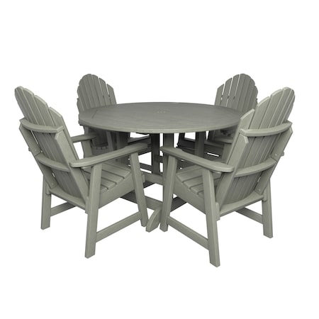 Highwood Usa Hamilton 5pc Round Outdoor Patio Furniture Dining Set AD-DNA48-EUC